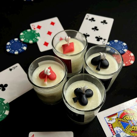 Teen Patti Shot Glass Soy Wax Candle Set of 4