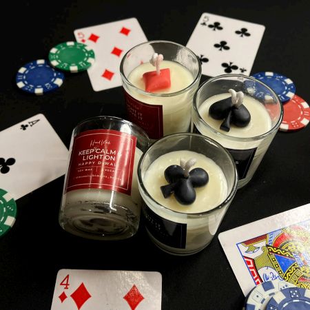 Teen Patti Shot Glass Soy Wax Candle Set of 4