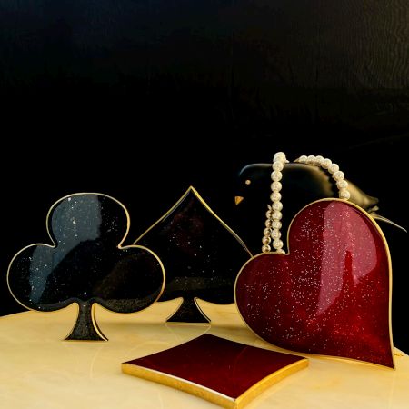 Diwali Poker Chunky Glitter Epoxy Resin Coaster Set of 4