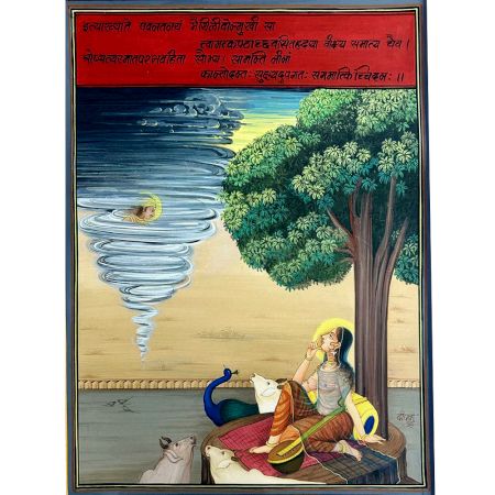 Meghdoot Water Colour Painting on Canvas