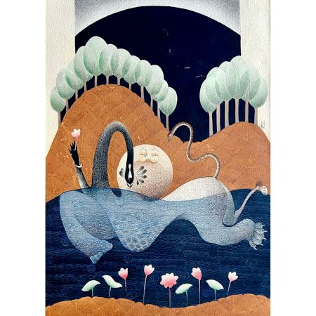 Navgunjra Water Colour Painting on Canvas