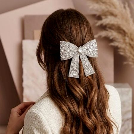 Crystal Rhinestone Statement Bow Hair Clip
