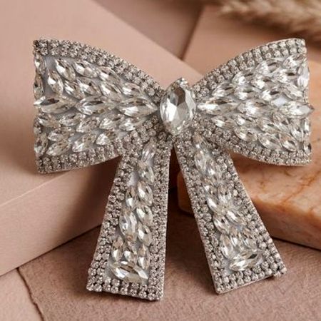 Crystal Rhinestone Statement Bow Hair Clip