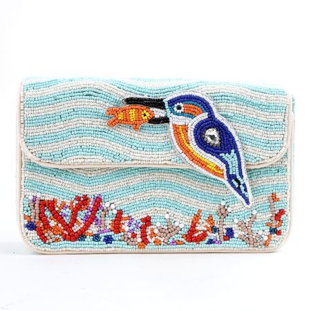 Handmade Beaded Kingfisher Fish Shoulder Bag