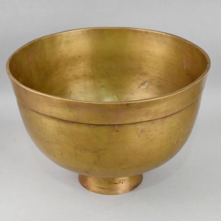 Antique Brass Decorative Bowl with Pedestal Base