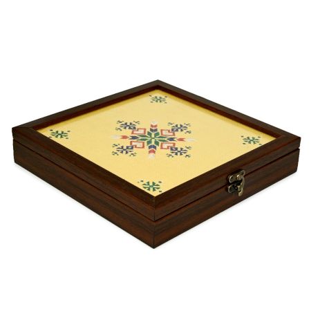 Banaskantha Suf Embroidery Glass Top Keepsake Box