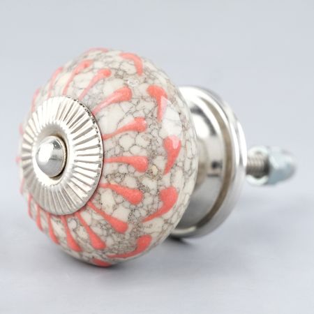 Peach Crackle Wheel Dresser Ceramic Knob
