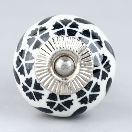 Black Tiny Flower Ceramic Knob
