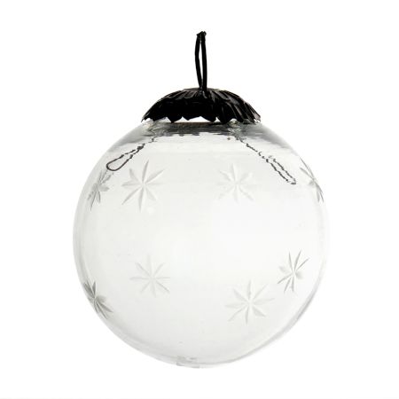 Clear Plum Star Cut Christmas Hanging