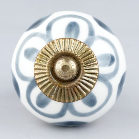 Grey Flower Ceramic Knob