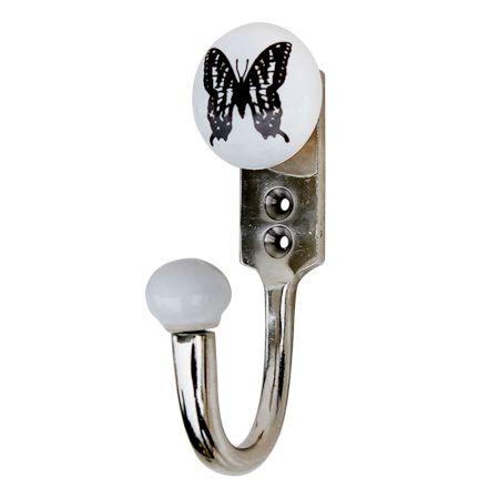 Black Butterfly Ceramic Hooks