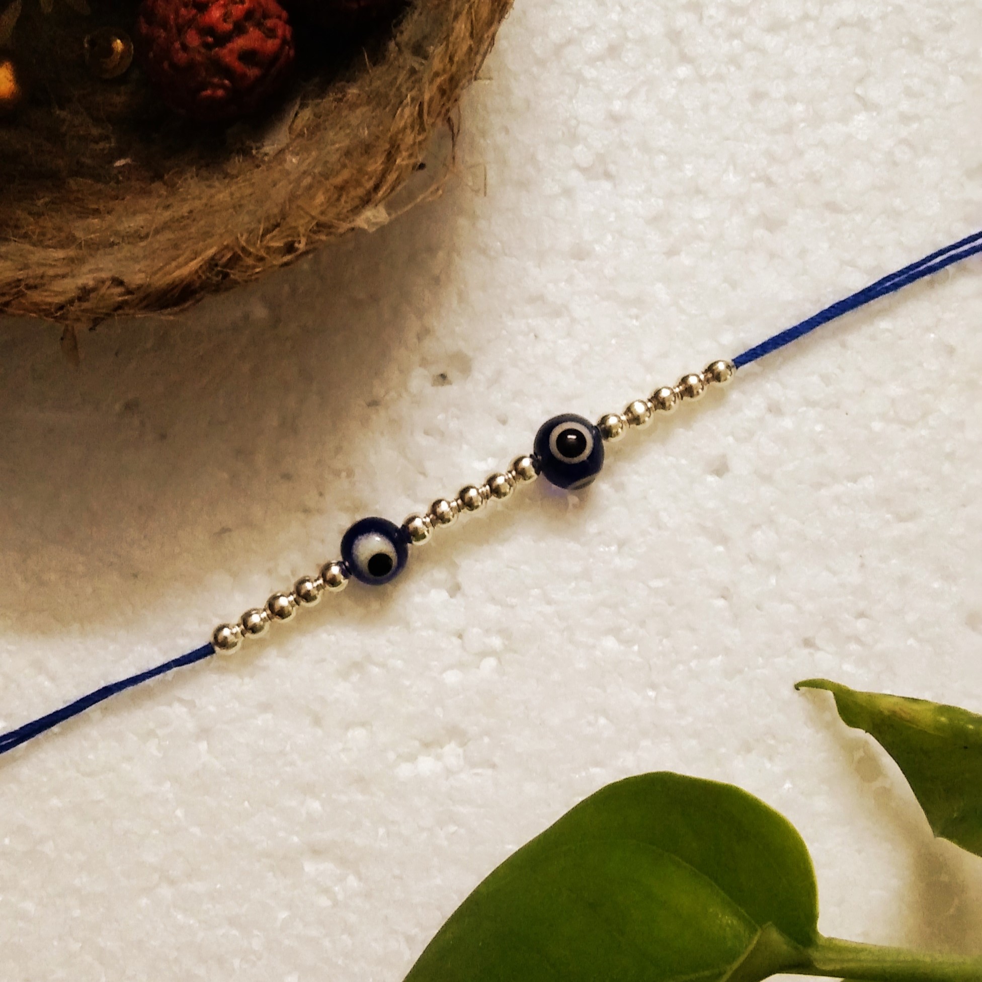 Traditional Rakhi with Glass, Acrylic Beads