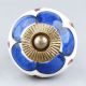 Navy Blue Canterbury Bells Ceramic Knob