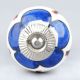 Navy Blue Canterbury Bells Ceramic Knob
