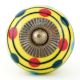 Yellow Stripes Dotted Ceramic Knob