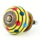 Yellow Stripes Dotted Ceramic Knob