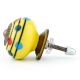 Yellow Stripes Dotted Ceramic Knob