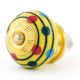 Yellow Stripes Dotted Ceramic Knob