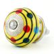 Yellow Stripes Dotted Ceramic Knob