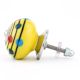 Yellow Stripes Dotted Ceramic Knob