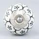 Black Poinsettia Flower Ceramic Knob