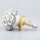 Black Poinsettia Flower Ceramic Knob