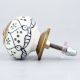 Black Poinsettia Flower Ceramic Knob