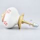 Red Tiny Floral Ceramic Knob