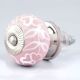 Pink Etched Flower Knob