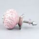 Pink Etched Flower Knob