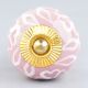Pink Etched Flower Knob
