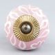 Pink Etched Flower Knob