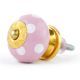 Pink White Polka Round Knob