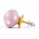 Pink White Polka Round Knob