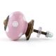 Pink White Polka Round Knob