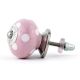 Pink White Polka Round Knob