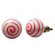 Red Striped White Knob
