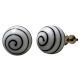 Black Striped White Knob