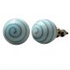 Blue Striped White Knob