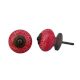 Red Leaf Floral Ceramic Knob