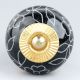 Black Leaf Floral Ceramic Knob