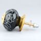 Black Leaf Floral Ceramic Knob