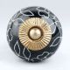 Black Leaf Floral Ceramic Knob
