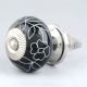 Black Leaf Floral Ceramic Knob
