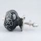 Black Leaf Floral Ceramic Knob