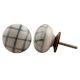 Grey Line Floral Flat Drawer Knob