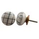 Grey Line Floral Flat Drawer Knob
