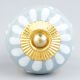 Light Grey Handpainted Floral Knob