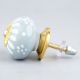 Light Grey Handpainted Floral Knob