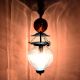 Light Blue Melon Shaped Glass Lamp 